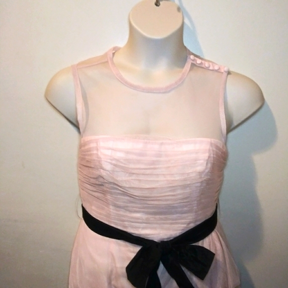 Vera Wang White Label Cameo Pink & Black Tulle Draped Special Occasion Dress - Picture 5 of 15